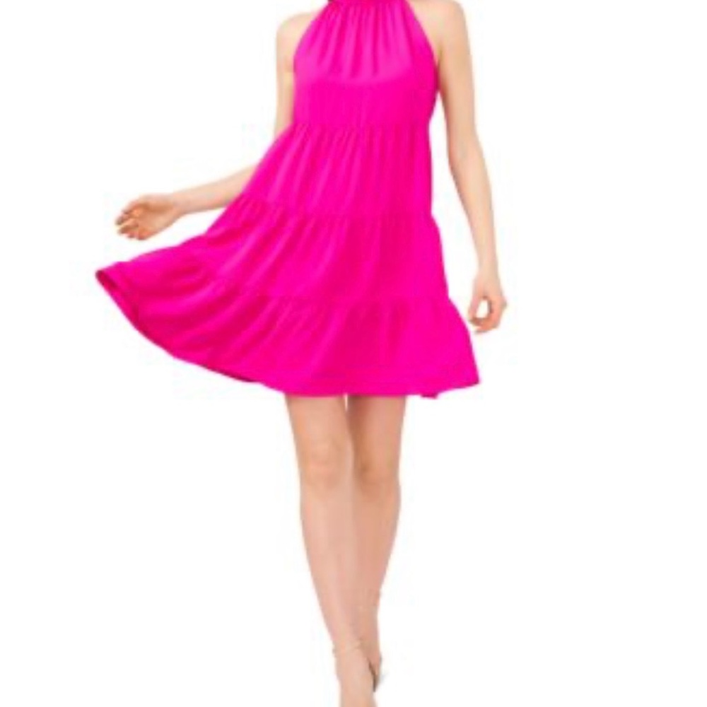 NWT MSK Women’s Smock-Necked Sleeveless Babydoll Dress Size Small Pink